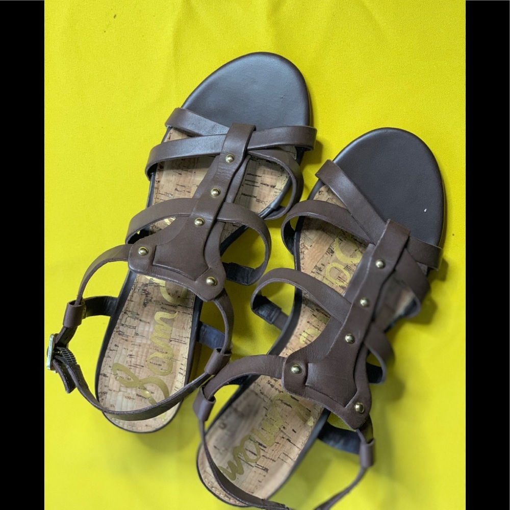 Sam Edelman Angela brown leather block SIZE:7.5